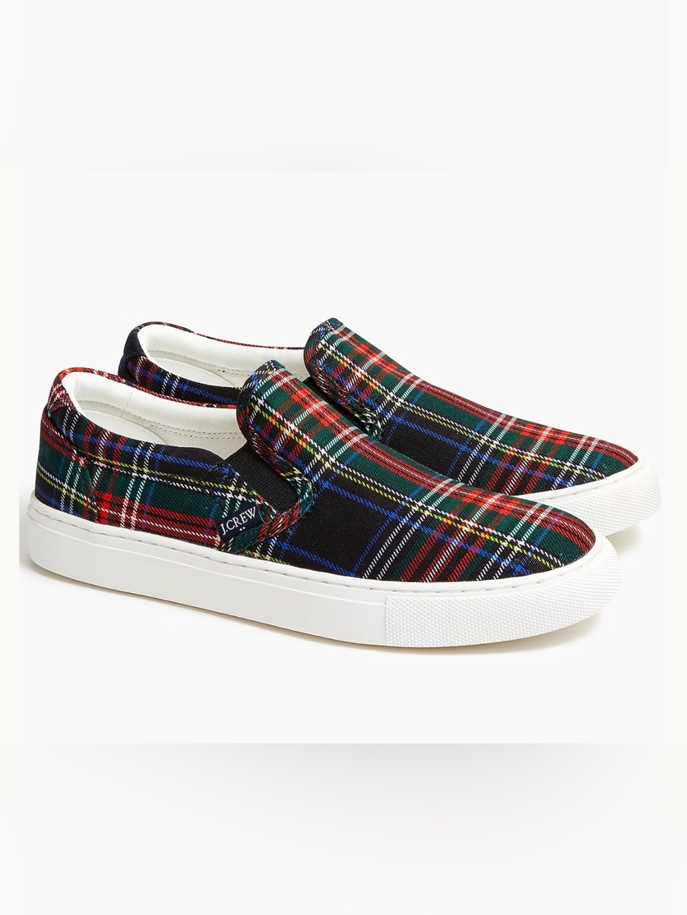J. Crew Factory Plaid Slip-On Sneakers in Stewart Tartan Plaid Size 8 Road Trip